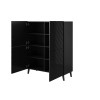 Shelving unit ABETO 100.5 x 40 x 121.5 cm black/gloss black