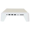 POUT EYES8 - 3-in-1 wooden monitor stand hub with fast wireless charging pad, white