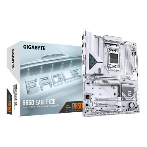 Mainboard|GIGABYTE|AMD B850|SAM5|ATX|Memory DDR5|Memory slots 4|2xPCI-Express 3.0 1x|1xPCI-Express 4.0 4x	|1xPCI-Express 5.0 16x|3xM.2|1xHDMI|1xDisplayPort|4xUSB 2.0|2xUSB 3.2|1xUSB-C|1xRJ45|3xAudio port|B850EAGLEICE