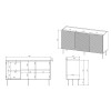 3D2SZ ONDA chest of drawers 150x45x85 black