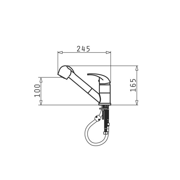 Pyramis Fido Karbon kitchen mixer 090 ...