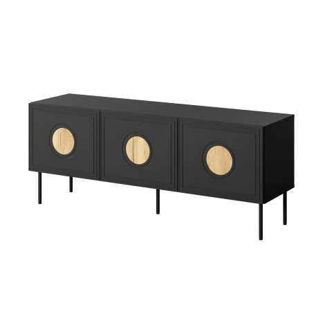 RTV cabinet PALAZZO 150x42x60 black + oak craft