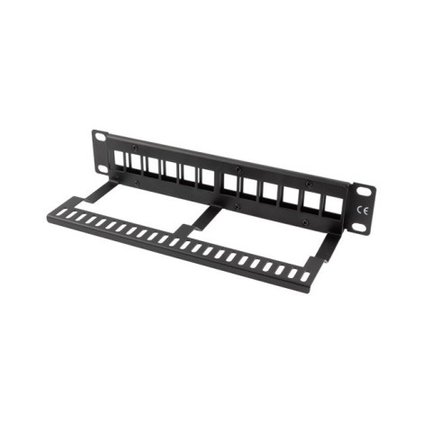 LANBERG PATCH PANEL BLANK 12 PORT 1U 10" BLACK