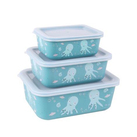 Stoneline | Awave Set of storage box | 21941 | Storage box | 3 pc(s) | Dishwasher proof | Turquoise