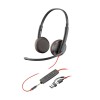 Poly Blackwire 3225 Stereo USB-C Headset +3.5mm Plug +USB-C/A Adapter (Bulk)
