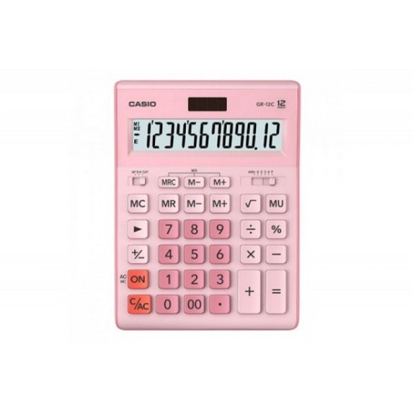 CASIO CALCULATOR GR-12C-PK OFFICE PINK, 12-DIGIT ...