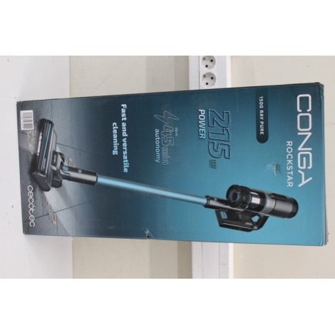 SALE OUT. Cecotec Conga Rockstar 1500 Ray Pure Upright vacuum cleaner | Cecotec Vacuum cleaner | Conga Rockstar 1500 Ray Pure | Cordless operating | Handstick | 215 W | 25.2 V | Operating time (max) 45 min | Black/Grey | Warranty 24 month(s) | DAMAGED PAC