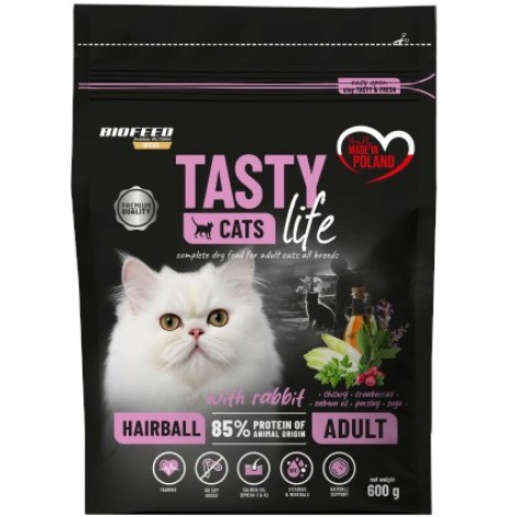 BIOFEED Tasty Cats Life Hairball Rabbit - dry cat food - 600g