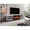 RTV cabinet POLO 180x33x39 white + fireplace black