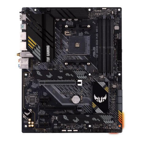 Asus | TUF GAMING B550-PLUS WIFI II | Processor family AMD | Processor socket AM4 | DDR4 DIMM | Memory slots 4 | Supported hard disk drive interfaces 	SATA, M.2 | Number of SATA connectors 6 | Chipset AMD B550 | 30.5cm x 24.4cm