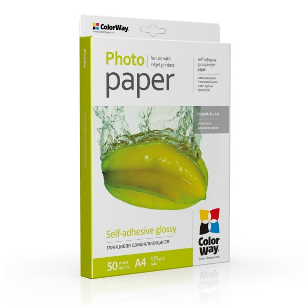 ColorWay Glossy Self-adhesive Photo Paper, 135g/m, ...