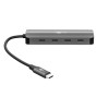 Goobay 76565 Slim 4-Port USB-Hub, USB-C™ auf USB-C™, 10 Gbit/s, Grey