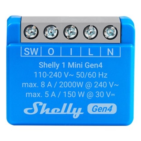 SHELLY 1 Mini Gen4 Smart switch Blue 2 pcs