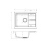 Black sink set with flexi faucet - MAIDSINKS BALI sink (62x44) 1B1D black + Flessi Black Edition faucet