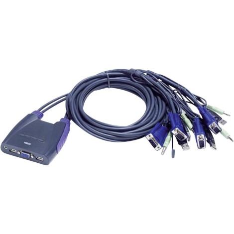 Aten 4-Port USB VGA/Audio Cable KVM Switch | Aten | 4-Port USB VGA/Audio Cable KVM Switch (0.9m, 1.2m)