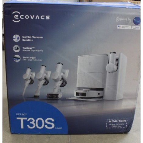 SALE OUT. Ecovacs DEEBOT T30S COMBO Vacuum cleaner,Robot+Handheld,Wet&Dry,Robot operating time 220 min,Dust bin 0,3 L,5200mAh,White+Auto-emp | Ecovacs | Vacuum cleaner | DEEBOT T30S COMBO | Wet&Dry | Li-ion | 5200 mAh | Dust capacity 3 L | 11000 Pa | Whit