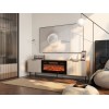 ALMERA TV cabinet 180.5x42x52.5 walnut/cashmere + black fireplace