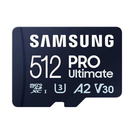 Samsung | MicroSD Card | PRO Ultimate | 512 GB | microSDXC Memory Card | Flash memory class U3, V30, A2 | SD adapter