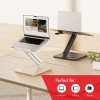 Maclean desk stand for monitor or laptop, gas spring, for standing and sitting work, black, MC-493