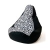 Sako bag pouffe Pear print black-ball L 105 x 80 cm