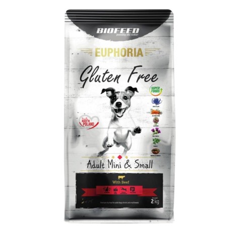 BIOFEED Euphoria Gluten Free Adult mini & small Beef - dry dog food - 2kg