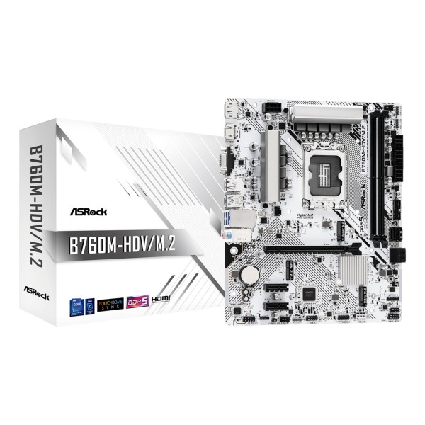 Mainboard|ASROCK|Intel B760 Express|LGA1700|Micro-ATX|Memory DDR5|Memory slots 2|2xPCI-Express ...