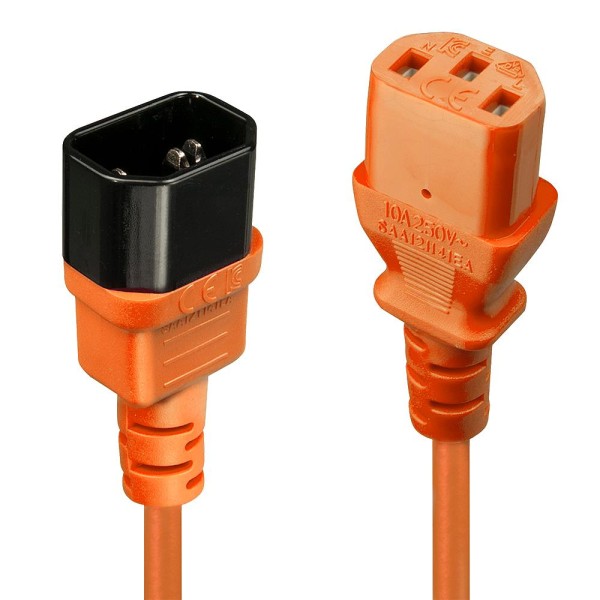 CABLE POWER IEC EXTENSION 1M/ORANGE 30474 ...