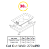 Simfer | Hob | H3.200.VGRIM | Gas | Number of burners/cooking zones 2 | Rotary knobs | Stainless steel