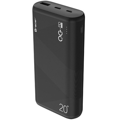 TRACER TRABAT47094 Powerbank External battery 20000 mAh 1x USB-C PD 20W 1x USB QC 3.0 Black