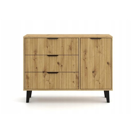 SCANDI 1D3S SLIM OAK ARTISAN CHEST OF DRAWERS