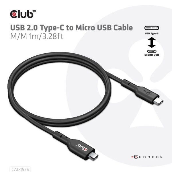 CABLE USB TO MICRO USB 1M/M/M ...