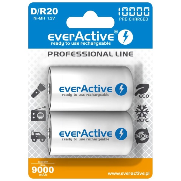 Rechargeable Batteries everActive R20/D Ni-MH 10000 ...