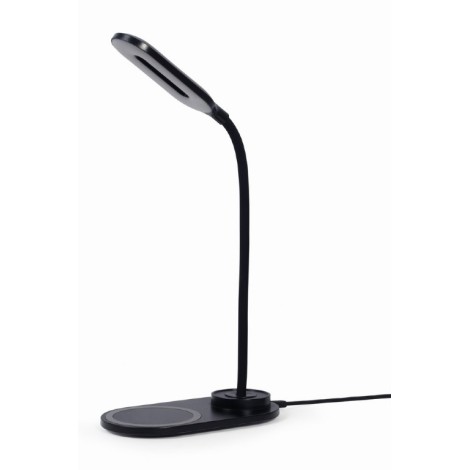 Gembird TA-WPC10-LED-01 Desk lamp with wireless charger, Black | Cold white, warm white, natural 2893-7072 K | Phone or tablet with built-in Qi wireless charging