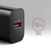 AXAGON ACU-QC18 Wall charger 18W, 1x port USB-A, QC3.0/AFC/Apple, black