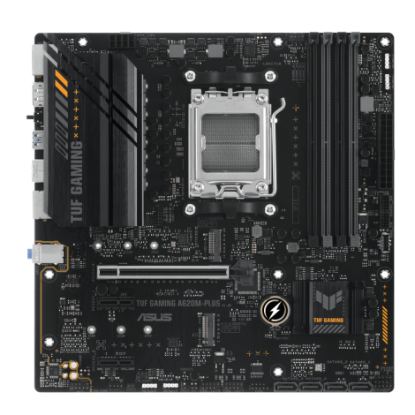 Asus | TUF GAMING A620M-PLUS | Processor family AMD | Processor socket AM5 | DDR5 DIMM | Memory slots 4 | Supported hard disk drive interfaces 	SATA, M.2 | Number of SATA connectors 4 | Chipset  AMD A620 | Micro-ATX