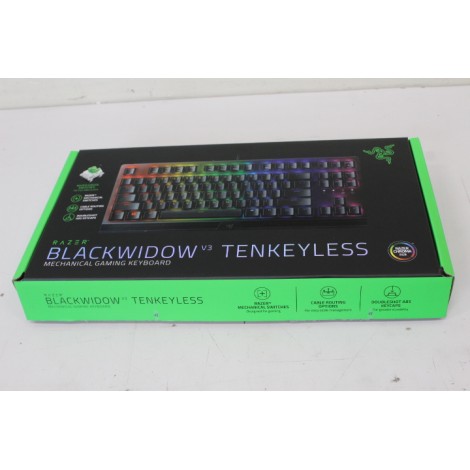 SALE OUT. Razer BlackWidow V3 Tenkeyless (Green Switch) Gaming Keyboard, Nordic layout, Wired, Black | Razer BlackWidow V3 | Black | Gaming keyboard | Wired | RGB LED light | NORD | UNPACKED