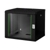 Digitus | Wall Mounting Cabinet | DN-19 09-U-SW | Black | IP protection class: IP20; Front door: Glass door, single opening; Cabinet type: Wall mounting cabinet; Equipment mounting depth min.-max.: 305-370 mm; Load capacity: 100 kg