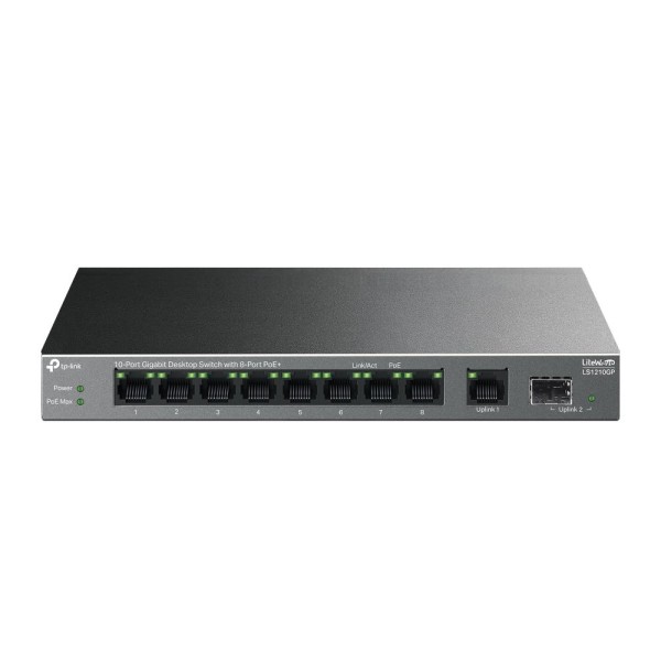 Switch|TP-LINK|LS1210GP|9x10Base-T / 100Base-TX / 1000Base-T|1xSFP|PoE+ ports ...