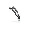 Digitus | Desk Mount | Universal Dual Monitor Mount with Gas Spring and Clamp Mount | Swivel, height adjustment, rotate | Black