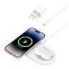 Belkin WIZ021VFWH - 2-in-1 wireless charging pad with Qi2 technology 15 W, white