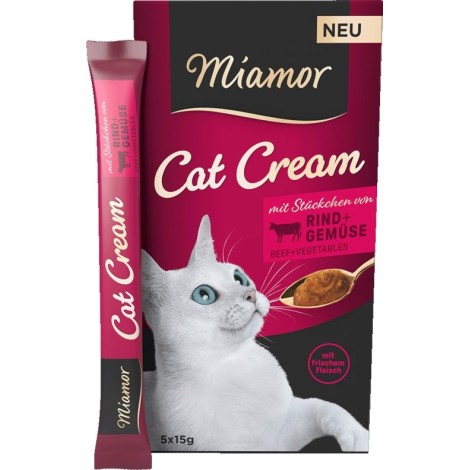 MIAMOR Cat Cream Beef - cat treats - 5x15g
