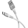 Goobay USB-C to USB-A Supersoft Textile Cable with Metal Plugs, 2 m, white | Goobay