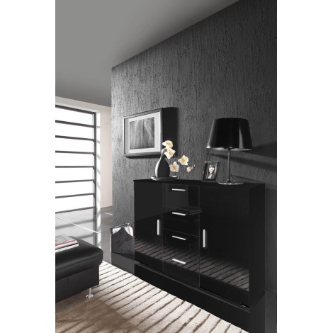 Cama living room sideboard UNI NIGHT black/black gloss