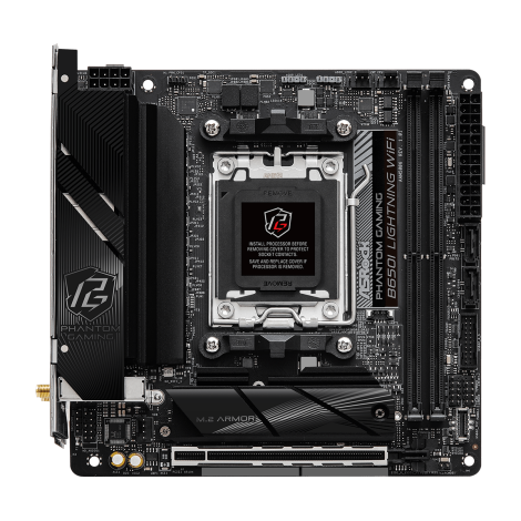 ASRock B650I LIGHTNING WIFI | Processor family AMD | Processor socket AM5 | DDR5 | Supported hard disk drive interfaces SATA, M.2 | Number of SATA connectors 2