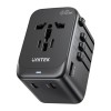 Power charger - Unitek 65W Universal Travel Adapter (P1122ABK01) | 1xUSB-A 3xUSB-C 1xAC