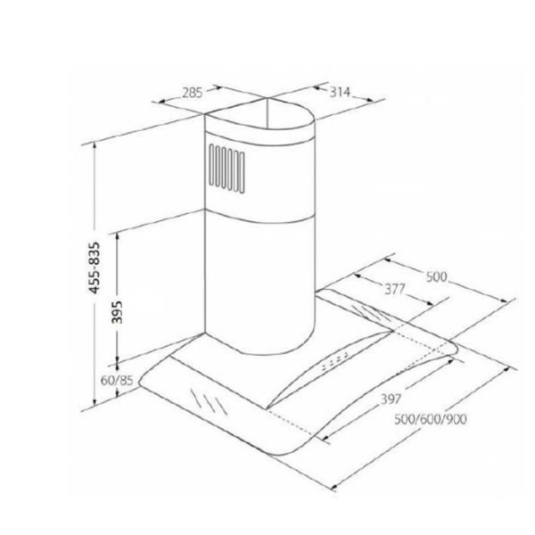 Chimney Hood Akpo WK-10 Largo 60 ...