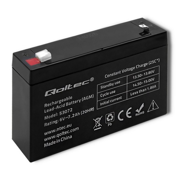 Qoltec 53072 AGM battery | 6V ...