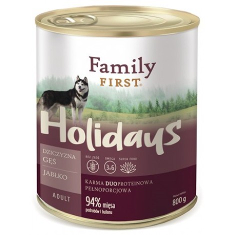 FAMILY FIRST Holidays Adult Venison, goose, apple - Wet dog food - 800 g