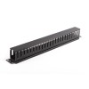 SOMI Networks | 19“ Cable Management Bar with Plastic Duct and Cover | CMB-04 | Black | Ring Diameter 45x50mm