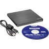 H.L Data Storage | Ultra Slim Portable DVD-Writer | GP60NB60 | Interface USB 2.0 | DVD±R/RW | CD read speed 24 x | CD write speed 24 x | Black | Desktop/Notebook